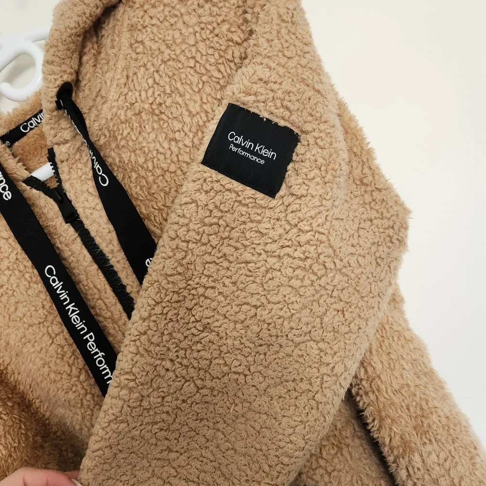 Calvin Klein Sherpa Zip Up Sweater M - Picture 3 of 6